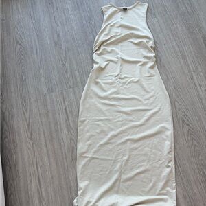 Elegant Cream Sleeveless Dress